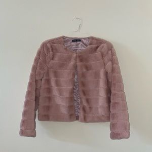 Women’s Soft Pink Fur Peacoat